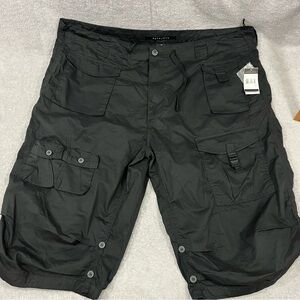 Sean John Cargo Shorts Mens 42 Black Utility Multi Pocket